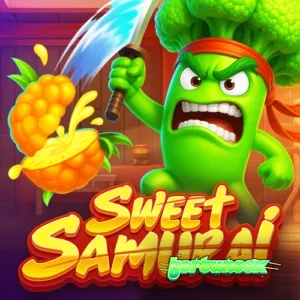 Visual vibrante do slot Sweet Samurai com o personagem Broccoli Samurai